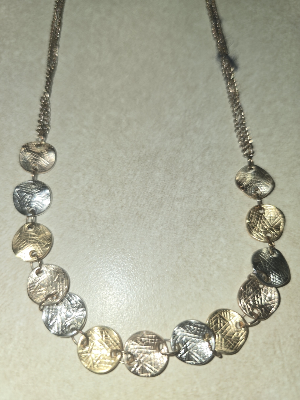 Two-Tone Coin Link Necklace - Gold & Silver